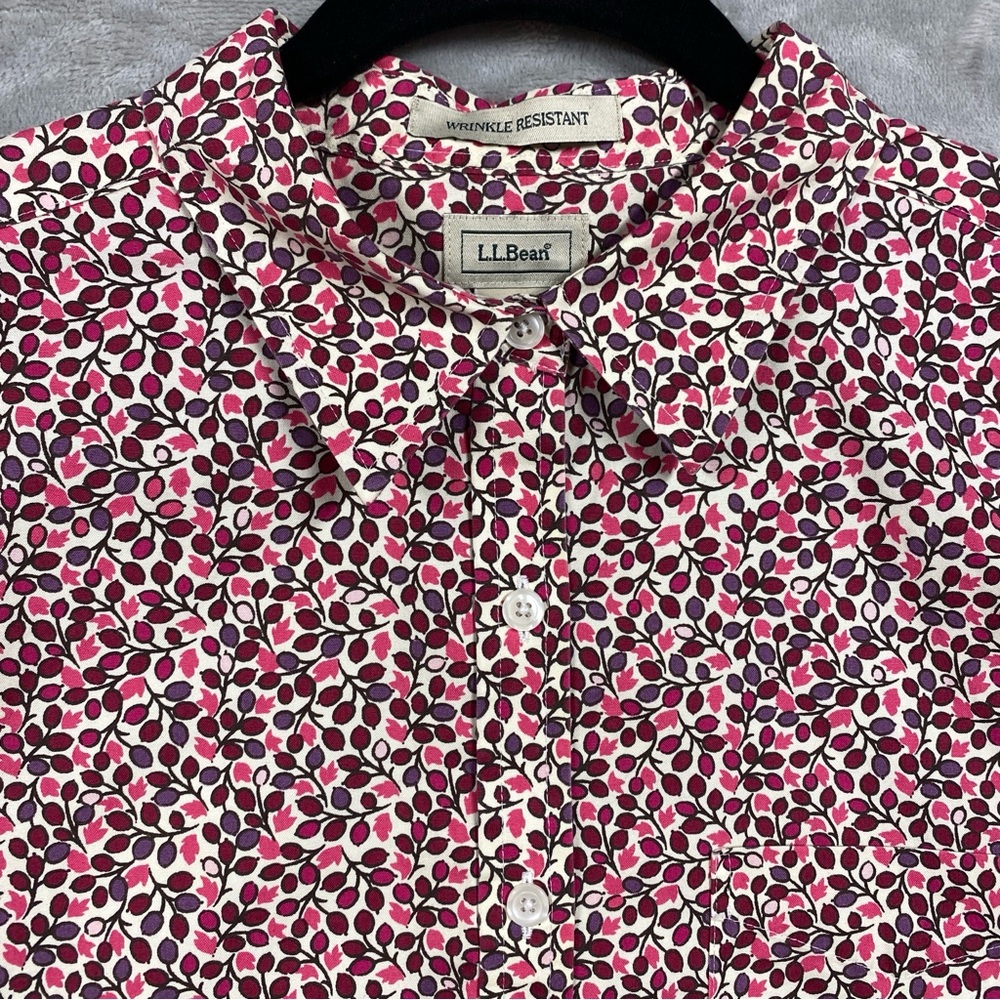 L.L. Bean Red and White Button Down Shirt - Picture 2 of 7
